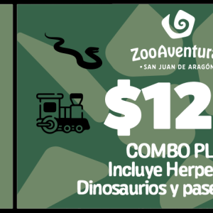 Entrada Aragón<BR>Combo Plus (Paseo en Tren + Herpetario + Dinoexcava)